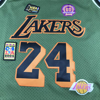 Men's Los Angeles Lakers Kobe Bryant #24 Army Green 1996-97 Hardwood Classics Swingman Jersey1