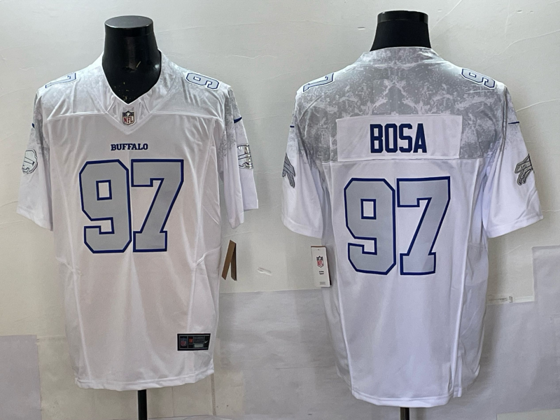Joey Bosa #97 Buffalo Bills White 2025 Rivalries Collection Game Jersey - JerseysFreak
