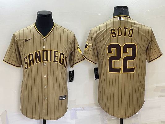 Men's San Diego Padres Juan Soto #22 Tan Replica Player Jersey1