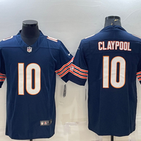 Men's Chicago Bears Chase Claypool #10 Navy Game Jersey1