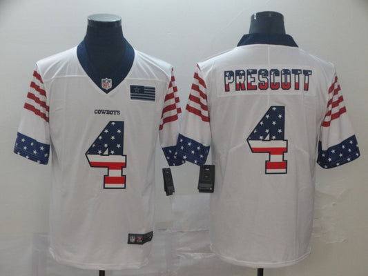 Men's Dallas Cowboys Dak Prescott #4 White Authentic Game Jersey1