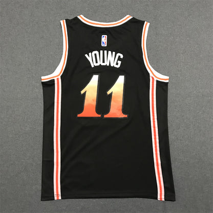 Men's Atlanta Hawks Trae Young #11 Black 2022/23 Swingman Jersey1 - City Edition