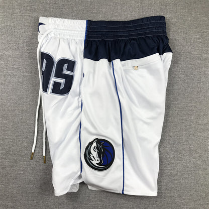 Men's Dallas Mavericks White Pocket Shorts1