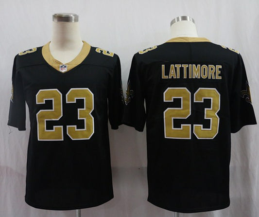 Men's New Orleans Saints Marshon Lattimore #23 Black Game Jersey1
