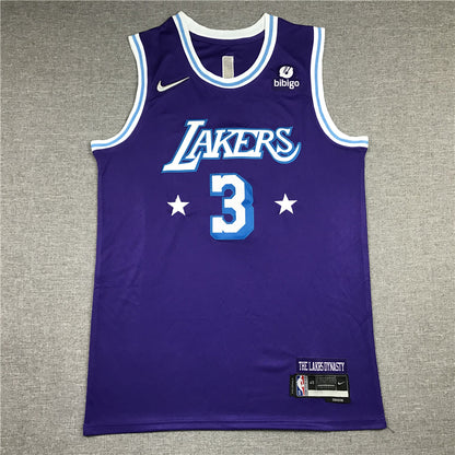 Men's Los Angeles Lakers Anthony Davis #3 Purple Swingman Jersey1 - City Edition