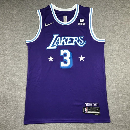 Men's Los Angeles Lakers Anthony Davis #3 Purple Swingman Jersey1 - City Edition