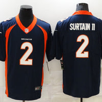 Men's Denver Broncos Patrick Surtain II #2 Navy Game Jersey1