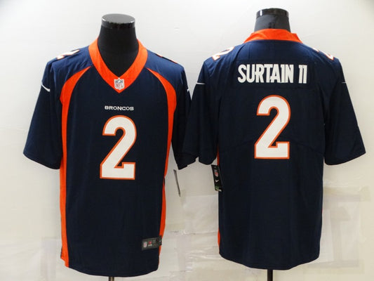 Men's Denver Broncos Patrick Surtain II #2 Navy Game Jersey1