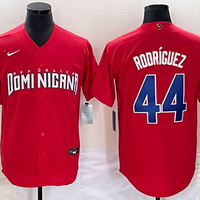 Men's 2023 World Baseball Classic #44 Julio Rodriguez Dominican Republic Red Jersey1