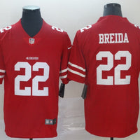 Men's San Francisco 49ers Matt Breida #22 Red Game Jersey1