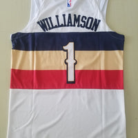 Men's New Orleans Pelicans Zion Williamson #1 NBA White Swingman Jersey1