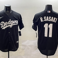 Men's Los Angeles Dodgers Roki Sasaki #11 Black Replica Game Jersey1