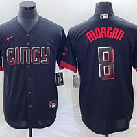 Men's Cincinnati Reds Joe Morgan #8 Black 2023 City Connect Replica Player Jersey1
