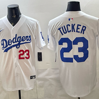 Men's Los Angeles Dodgers Kris Tucker #23 White Home Replica Jersey