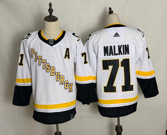 Men's Pittsburgh Penguins Evgeni Malkin #71 White Player Game Jersey1