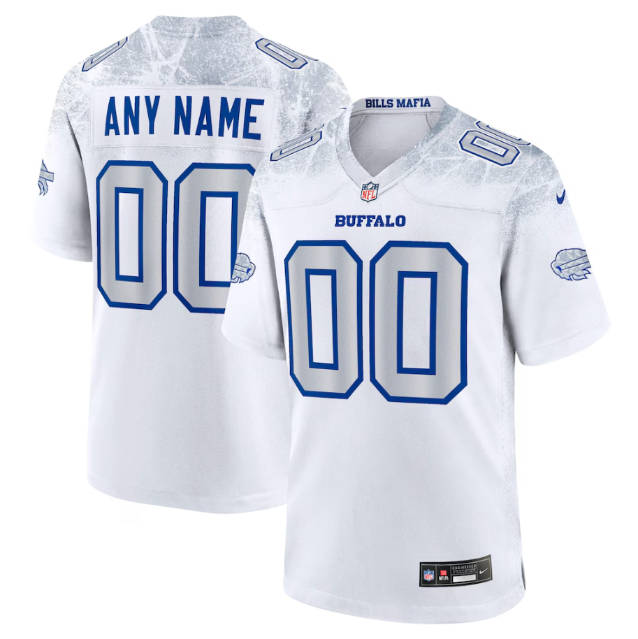 Men's Buffalo Bills White 2025 Rivalries Collection Custom Game Jersey