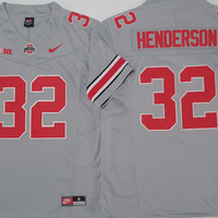 Men's Ohio State Buckeyes Treveyon Henderson #32 Grey Game Jersey