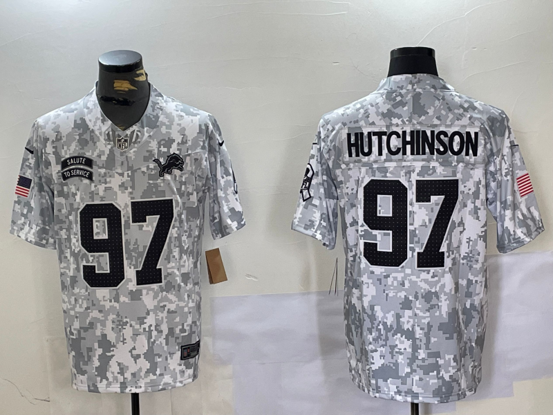 Aidan Hutchinson #97 Detroit Lions Arctic Camo 2024 Salute to Service Limited Jersey - JerseysFreak