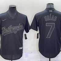 Men's Los Angeles Dodgers Julio Urias #7 Black Authentic Game Jersey1