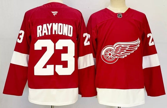 Men's Detroit Red Wings Lucas Raymond #23 Fanatics Red Home Breakaway Player Jersey