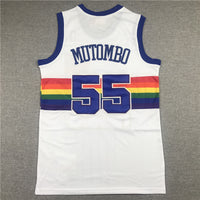 Men's Denver Nuggets Dikembe Mutombo 1991-92 White Hardwood Classics Swingman Jersey1