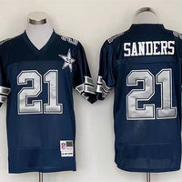Men's Dallas Cowboys Deion Sanders Mitchell & Ness Navy Legacy Replica Player Jersey1