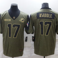 Men's Miami Dolphins Jaylen Waddle #17 Brown Game Jersey1