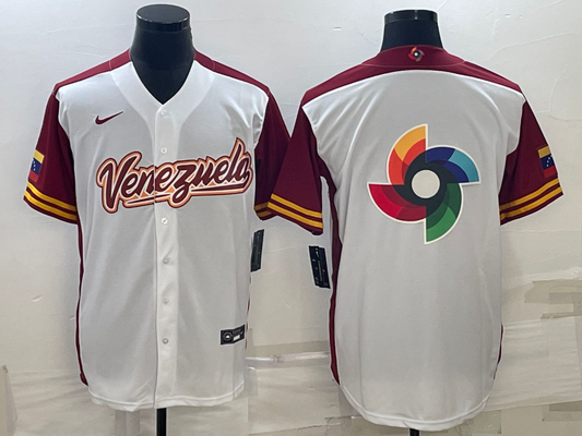 Men's 2023 World Baseball Classic Venezuela White Jersey1