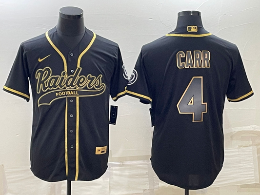 Men's Las Vegas Raiders Derek Carr #4 Black Player Jersey1 Joint Edition