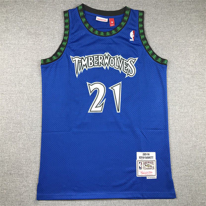 Men's Minnesota Timberwolves #21 Kevin Garnett Hardwood Classics Swingman Jersey1