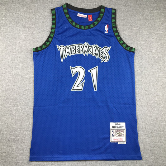 Men's Minnesota Timberwolves #21 Kevin Garnett Hardwood Classics Swingman Jersey1