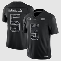 Men's Washington Commanders Jayden Daniels #5 Black 2026 Salute to Service Stitched Limited Jersey