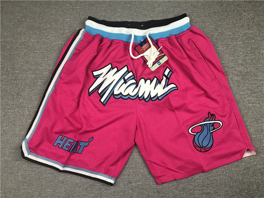 Men's Miami Heat Pink Basketball Shorts1