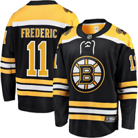Men's Boston Bruins Trent Frederic #11 Black Replica Player Jersey1