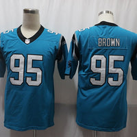 Men's Carolina Panthers Derrick Brown #95 Blue Player Game Jersey1