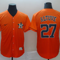 Men's Houston Astros Jose Altuve #27 Orange Game Player Jersey1
