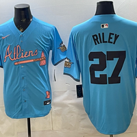 Men's Atlanta Braves Austin Riley #27 Blue Limited Player Jersey