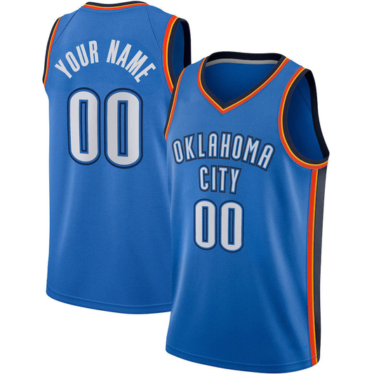 Men's Oklahoma City Thunder Blue Swingman Custom Jersey1