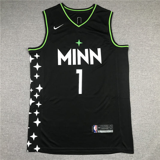 Men's Minnesota Timberwolves Anthony Edwards Black Swingman Jersey1 City Edition