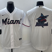 Men's Miami Marlins White Home Replica Team Jersey1