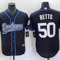 Men's Los Angeles Dodgers Mookie Betts #50 Black Player Jersey1 Joint Edition