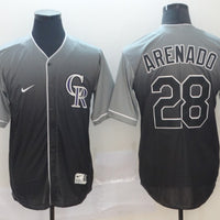 Men's Colorado Rockies Nolan Arenado #28 Gray Gradient Replica Jersey1