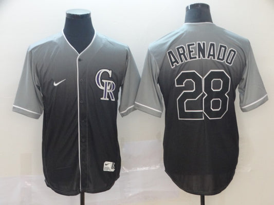 Men's Colorado Rockies Nolan Arenado #28 Gray Gradient Replica Jersey1