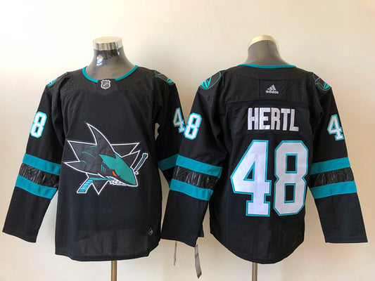 Men's San Jose Sharks Tomas Hertl #48 Black Breakaway Player Jersey1