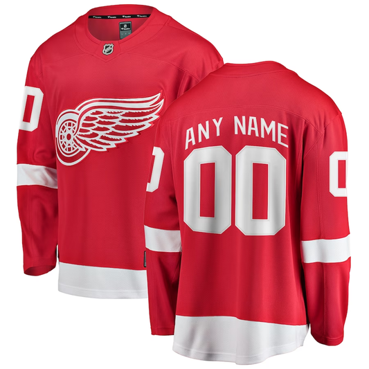 Men's Detroit Red Wings Red Home Breakaway Custom Jersey1