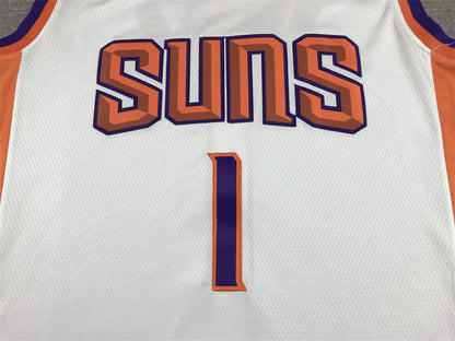 Men's Phoenix Suns Devin Booker #1 White 2022/23 Swingman Jersey1 - Association Edition