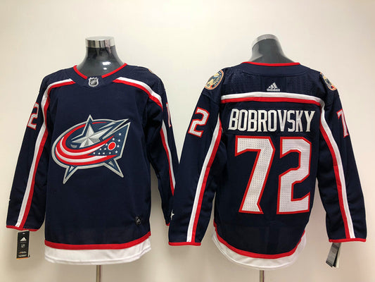 Men's Columbus Blue Jackets Sergei Bobrovsky #72 Navy Home Breakaway Player Jersey1