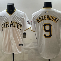 Men's Pittsburgh Pirates Bill Mazeroski #9 White Home Replica Player Jersey