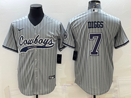 Men's Dallas Cowboys Trevon Diggs #7 Gray Game Player Jersey1 Joint Edition