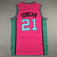 Men's San Antonio Spurs Tim Duncan Pink 1998/99 Classics Swingman Player Jersey1